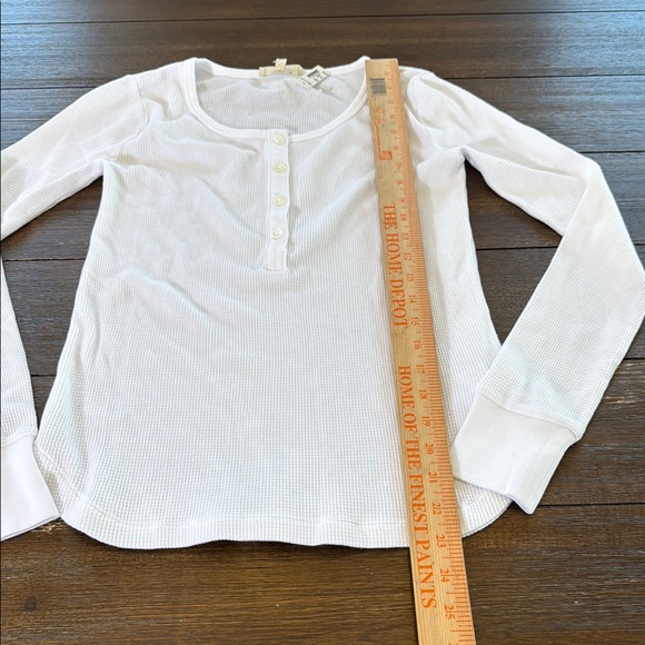 Madewell Waffle-Knit Scoopneck Henley Tee Size XS - Picture 5 of 11